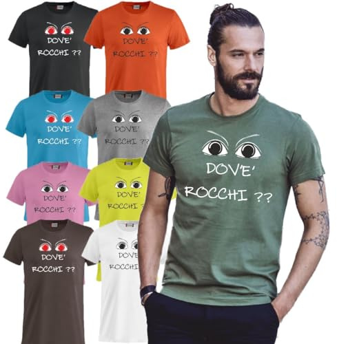 T-Shirt Calcio Dov'e' Rocchi ?? Maglietta Scherzosa per Veri Tifosi | Bambino Ragazzo Adulto 100% Cotone PS 27431-A-094