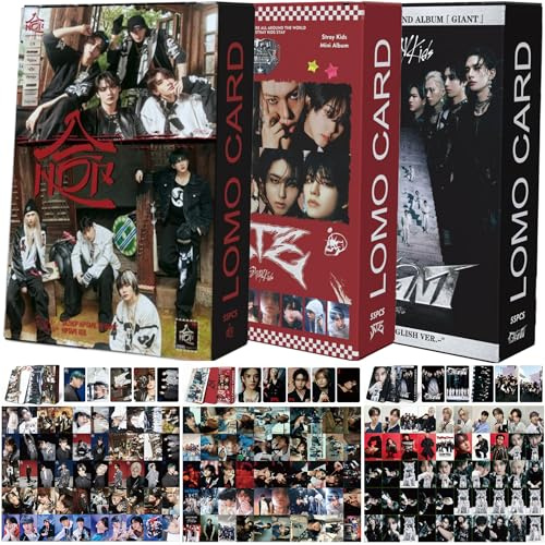 KPOPBTS Stray Kids 3 PACK/165 PCS Photocards Kpop Album Giant Merch SKZHOP HIPTAPE 合(HOP) Postcard Gift for SKZ Boys and girls