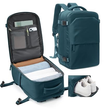 kibachev Leichte Reiserucksack Damen/Herren Mit Schuhfach 40x20x25, Rucksack Handgepäck Flugzeug, Diebstahlsichere Reisetasche 20l, Wasserdicht Travel Business Rucksack Mit Laptopfach Viele Fächer