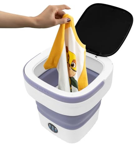 Mini lavadora | lavadora automática de 12 l | lavadora de viaje | minilavadora plegable | lavadora móvil camping | potencia 36 W | proceso de lavado: <40 dB | 3 modos de limpieza