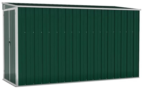 Gecheer Casetta da giardino, capanno per attrezzi in acciaio zincato 118x288x178 cm con doppie porte, ripostiglio esterno per giardino o terrazzo