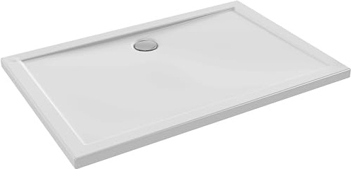 Jacob Delafon - Receveur de Douche Extraplat Camille - 120x80 cm - Céramique recyclée - Surface antidérapante PN12 - Bonde centrée - Installation surélevée, posée, encastrée - Blanc - ENG901-00