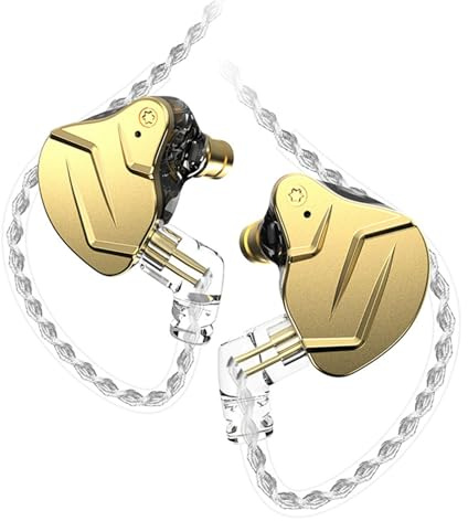 Vroomoto In Ear-Hörlurar Trådbundna Hörlurar Öronsnäckor 3,5 Mm Plug and Play BA+1DD Hybrid Driver Öronkrok Avtagbar Silverpläterad Kabel med Guldpläterad Plugg för HIFI DJ (med mikrofon)