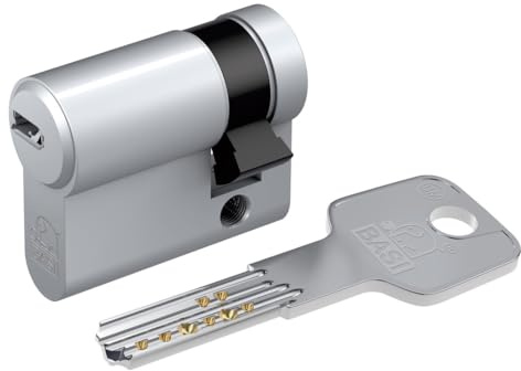 BASI | BM Schließzylinder | gleichschließend und frei kombinierbar | Viele Längen verfügbar | Wendeschlüssel | Profilzylinder für Haus und Wohnung | Halbzylinder A:10 mm B:65 mm
