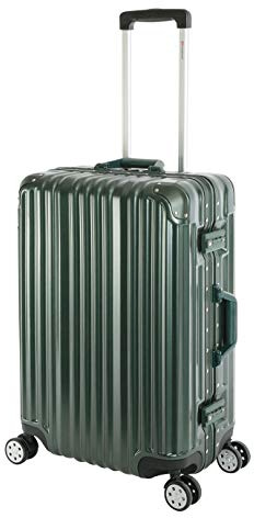 Travelhouse London Koffer Grün M-65cm · Alu-Rahmen · Polykarbonat Hartschale · 2X TSA Zahlenschloss · 4X Doppelräder · 360° Rollen · Vol. 67L