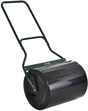 Outsunny Rasenwalze mit U-Griff, Gartenwalze, Gartenrolle, 40 cm Durchmesser, 60 L Wasser-/Sandfüllung, Metall, Schwarz 57 x 40 x 123 cm