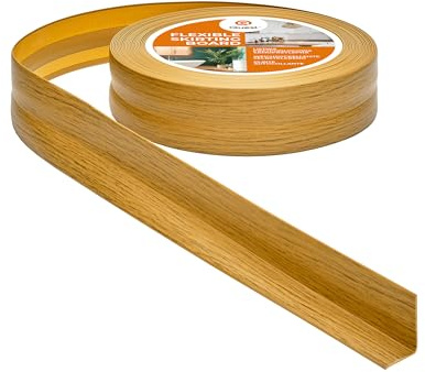 Quest Weichsockelleiste PVC 32x23 mm selbstklebend - Eiche, 20 m | Flexible Knickleiste & Abschlussleiste, für Küche, Bad & Wohnraum, Montage ohne Bohren, schmutzabweisend