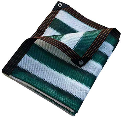 VIGAN - Tenda da sole a righe verdi e bianche, a rete parasole per esterni, da giardino (4MX4M)