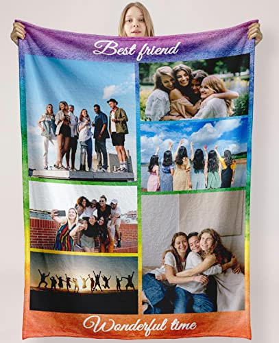 YUzzles Personalisierte Decke Mit Foto Und Texte Fotodecke Personalisierte Geschenke Für Geburtstage, Feiertage, Jubiläen Geschenk Für Mama, Papa, Kind, Haustier, Freund Oder Liebhaber (6 Fotos)