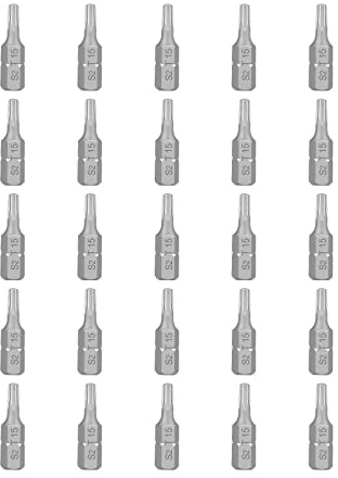 Torx Bit Set, 25pcs Améliorée Qualité Embouts Torx T15, 25mm Assortiment d'embouts universels pour visseuse électrique (longueur : 25mm, 25pcs)