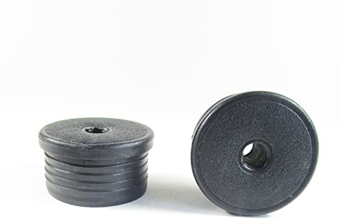 ajile Embout Insert Plastique Rond Noir pour Tube de diam. Exterieur 45 mm épaisseur 1,6 à 2,0 mm Fileté Taraudé Diam. 10 mm (M10) - Sachet de 4 pièces