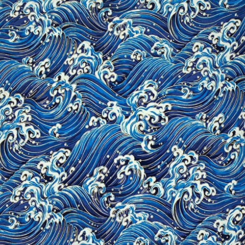 aufodara Tessuto al Metro Stoffa Stile Giapponese Cucito Creativo DIY Fatto a Mano Patchwork Decorativo Tovaglia Tenda, Stoffa al Metro Larghezza 145cm (100x145cm, Colore-04#)