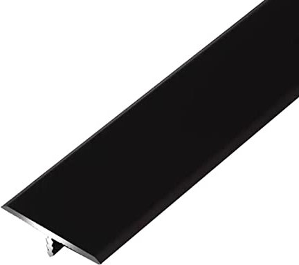 übergangsprofi Fliese auf Fliese/Fliese auf Holz Aluminium-Türrahmen Bodenabdeckleisten, Zuschneidbare Bias T Molding Bodentürleisten für Laminatböden ( Color : Black , Size : Length 120cm/47.2in )