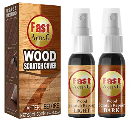Hitburu Kratzer Aus Dem Parkett Entfernen, Wood Floor Scratch Remover,Spray Zur Reparatur Von Kratzern, Set Mit 2 Stück Zum Entfernen Von Kratzern Aus Zur Schnellen Korrektur(30ml+30ml)