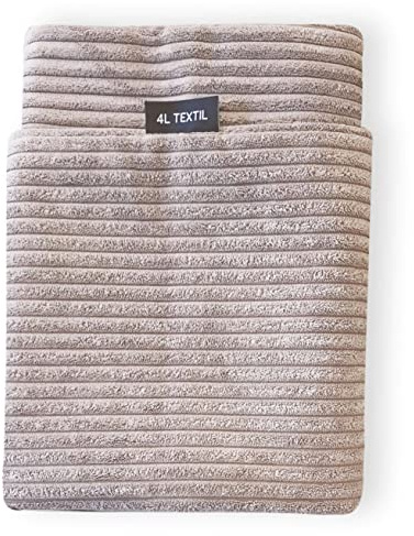 4L Textil Ersatzbezug Hundekissen Hundebett Cord waschbar 80x60 | 80x60 cm | Beige | In mehreren Farben und Größen | Robust | Maschinenwaschbar