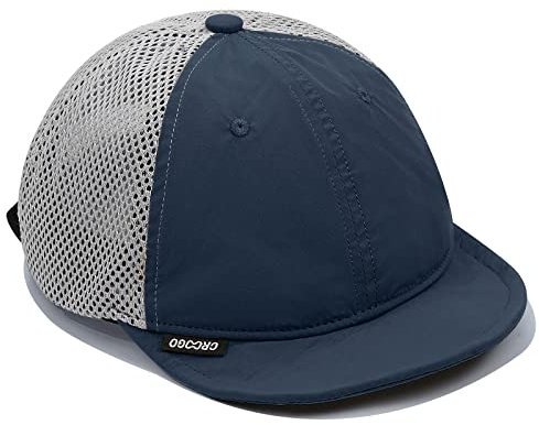 CLAPE Flat Brim Baseball Cap Basecap Kurzer Schirm Mesh Trucker Cap Sommer Kappe Herren Damen Verstellbar Snapback Cap UV-Schutz Schildkappe Blue ASB01
