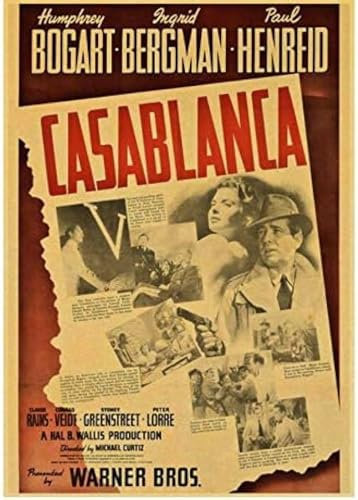 Poster Casablanca Vintage Filmplakat Wandkunst Bilder Poster Und Drucke Filmstills Leinwand Malerei Kunst Wand Home Decor 50X70Cm Kein Rahmen