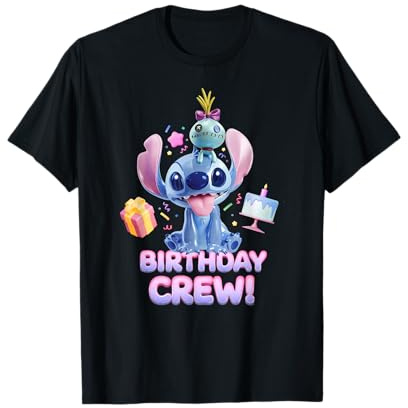 Disney Lilo & Stitch with Scrump Big Shiny Birthday Crew Camiseta