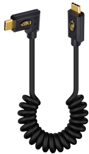 Duttek Câble USB 4 1 m, câble Thunderbolt 240 W vers USB C, câble USB C 40 Gbit/s mâle vers mâle à angle droit – Prend en charge la vidéo 8K @ 60 Hz pour Thunderbolt 3, eGPU, MacBook, ordinateurs