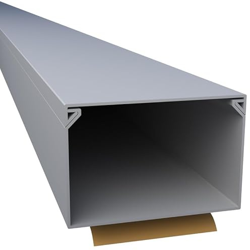 CILSON WDK6040SG 4700320 Kabelkanal Selbstklebend 60x40mm 30m - 15 Stück 2 m / 2000 mm, Grau, XXL Kabelkapazität, Industrielle Qualität