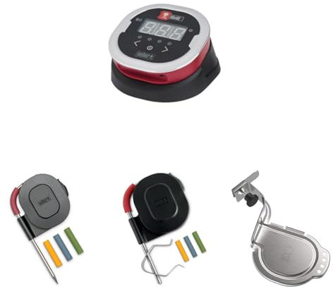 Bundle-Weber iGrill 2 BBQ Thermometer Smart Digital Meat Thermometer with Bluetooth Fast Wireless Temperature Gauge with 2 Probes Premium Quality BBQ Accessories for Outdoor Cooking & Grilling (7221)