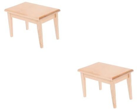 ibasenice 2stücke Miniatur Holztisch Möbelset Für Puppenhaus Maßstab Vintage Stil Detailreiche Gestaltung Für Kreative -projekte Perfektes Zubehör Für Kinderzimmer-Dekoration