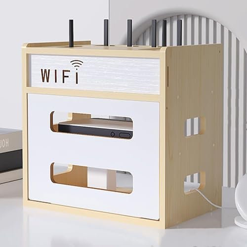 Boîte de rangement pour routeur WiFi, étagère en bois, boîte de rangement pour routeur WiFi de bureau, modem, clôtures de routeur électrique, unités d'étagère debout, boîte décorative pour bureau et