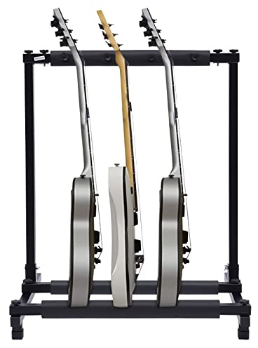 Estabeter Metall Gitarrenständer, Multi-Gitarren-Präsentationsständer, Gitarre Display Regal Einstellbar für Bass, Akustikgitarre, Ukulele (3 Gitarre)
