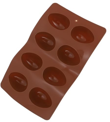 DEARMAMY Osterei-Silikonformen 8 Mulden Silikon-Eierform Halbes Ei Schokoladenform Antihaft-Backformen Tablett Diy-Backwerkzeug Für Ostern Dekoration Süßigkeiten Schokolade Kerze