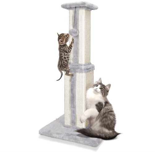 Eukue Kratzbaum Katzen Großer, Katzenkratzbaum 80 cm mit Katzenplattform Oben, Kratzbaum Sisalseil und Stabiler Bodenplatte, Großer Innenkratzbaum für Kätzchen und Erwachsene Katzen