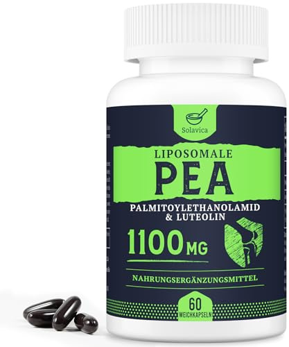 PEA Liposomé 1100 mg – Palmitoyléthanolamide Micronisé avec Luteoline – 60 Capsules Molles – Dosage Élevé & Formulation Avancée (Lot de 1)