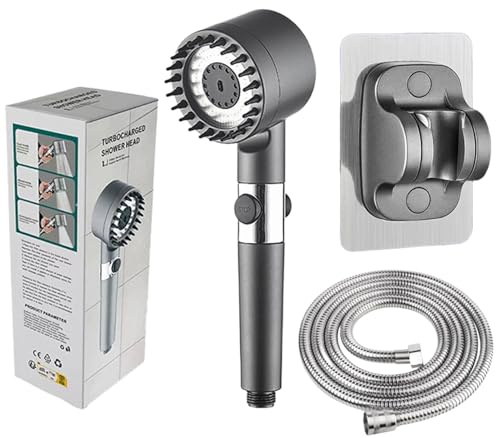 PowerR Spray Bath Head - Soporte de pulverización manual multimodo, cabezal de ducha de agua presurizado | Pulverizador de baño de mano ajustable con manguera, barra de ducha para bañera y quitar el