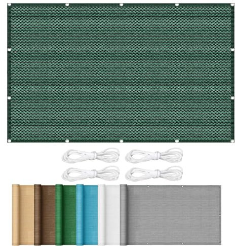 Sichtschutz 3 x 3,8 m Rechteckiger Gartenschirm für Outdoor, Garten und Terrasse, wetterfest und grau mit Ösen (Dunkelgrün 2,4 x 4 m)