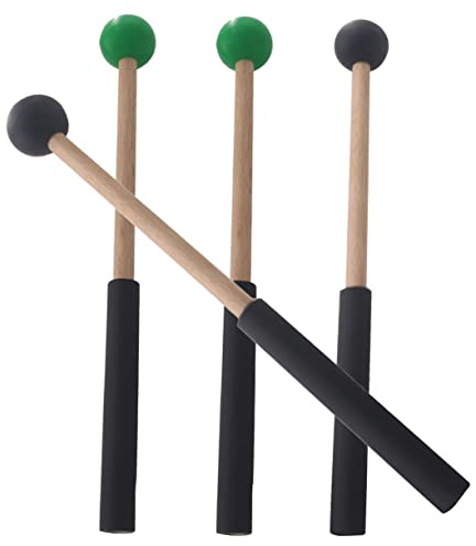 HAMPPLIES 2 Pares de Mazos de Marimba, Baquetas de Madera Mango, para Instrumentos de Percusión