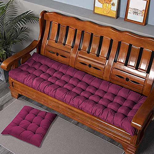 Rectangular Thick Cushion for 2-3 Seat Benches Cotton Upholstered Indoor & Outdoor Use Garden Bench Pad 170 x 50 cm Purple Color Comfortable &