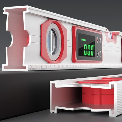 Niveau numérique électronique, mesure 3 en 1, avec bulle réglable horizontale, avec pente magnétique étanche (200 mm)