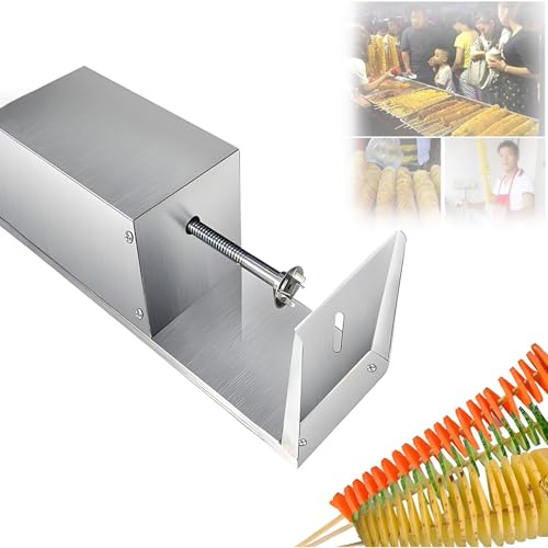 EpyGnom Spiralizzatore Manuale per Patate e Verdure Twist Cutter in Acciaio con Interruttore ON/off per Chip Spirale di Cetrioli Carote e Zucchine Design Compatto