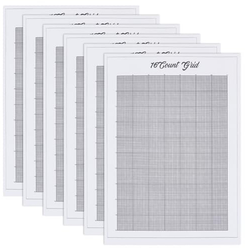 FREEBLOSS 6 hojas de 16 quilates de punto de cruz soluble en agua, papel milimétrico, papel de transferencia, lavable, punto de cruz, espacios en blanco para la reparación de bordados de ropa, 8,3 x