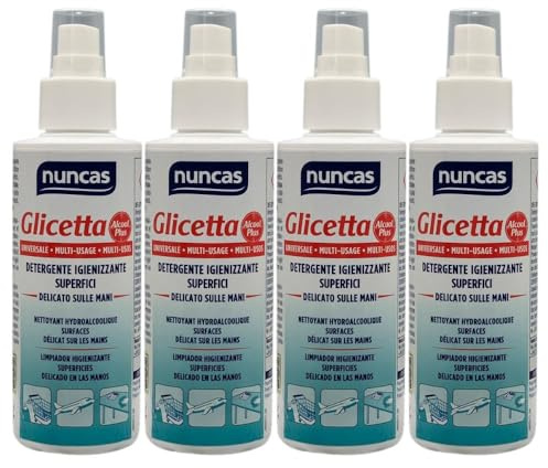 Detergente Igienizzante Superfici Multiuso, Delicato sulle Mani, Asciuga Subito, non Appiccica, 100ml (4 Unità)