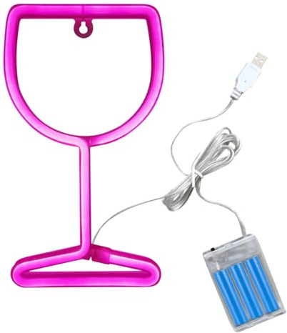 Opdestn Neon Bar Leuchtschilder | Neon WeinSchild Dekoration | Wein LED Dekoration,für Wand Performancebereich Schlafzimmer Bar Zuhause Versammlungsraum Wohnzimmer Küche Büro Restaurant