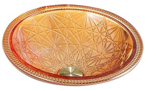 ZYCDP Lavello Per Bagno Rotondo Cristallo Lavandino Da Appoggio Vetro 420 X 420 X 150 mm Colore Arancione