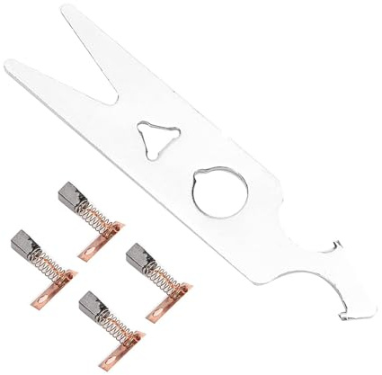 RASTKY Juego de Llaves de Cepillo de Carbón, Pieza de Repuesto Duradera para Pieza de Mano de Taladro de Uñas de Manicura, Cepillo de Carbón de 4 y Llave de 1, para Salón de Uñas en Casa