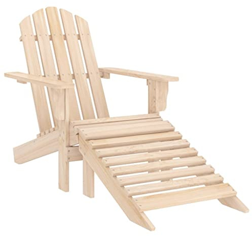 Ordellia Adirondack-Gartenstuhl mit Fußteil, Massivholz Tanne, 70x147,5x88,5 cm, Outdoor Chair, bequemer Balkonstuhl für Terrasse