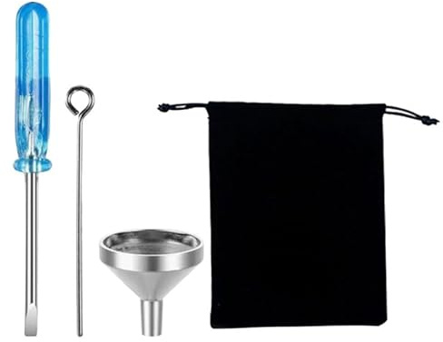 Healifty Mini Urn Funnel Filler Kit Small Filling Funnel for Cremation Urns and Ashes Jewellery Mini Set with Filler Stick Screwdriver and Bag for Tiny Pendant Refills