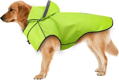 Regenmantel Hund Wasserdicht Grün Reflektierend Ultraleicht Oxford Geschirr