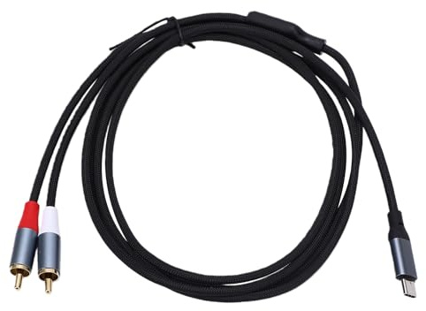 Annadue Cable Divisor de Audio USB C a 2 Macho Y, Cable de Decodificación DAC de 24 Bits para Amplificadores, Parlantes, Estéreo de Automóvil Y Cine en Casa (1 metro)