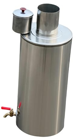 LOVIVER Stoves Water Tank Chimney Water Boiler Hot Tent Silver Firewood Parts High Performance Replace Sturdy Compatible Accessories, 8cmx19cm