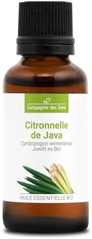 CITRONNELLE DE JAVA BIO - 30mL - Huile Essentielle de Qualité Premium - 100% Pure, Naturelle, Garantie ChromaCert - Chémotypée et Intégrale - La Compagnie des Sens