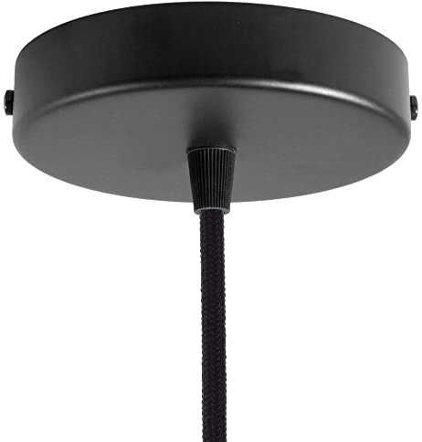 creative cables Kit rosone per lampadario da soffitto (serracavo cilindrico, metallo nero, Ø 120 mm, 1 foro) – Fissaggio a staffa per lampadari e sospensioni singole