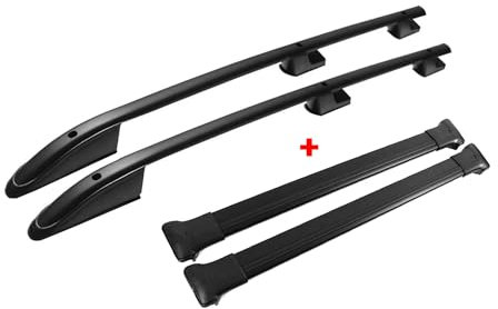 OMAC Dachreling + Dachträger kompatibel mit Ford Transit 2014-2025 L2 Mittel Alu Schwarz